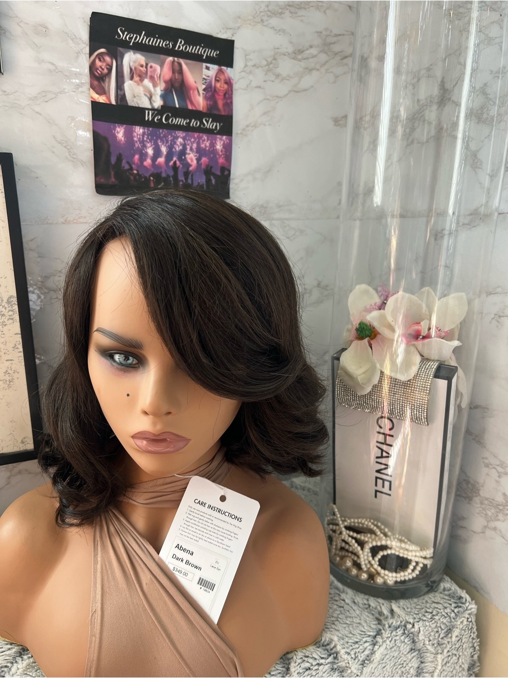 ENVY Wig ABENA MONOFILAMENT DARK Brown Bang Wig Lace Front Wig